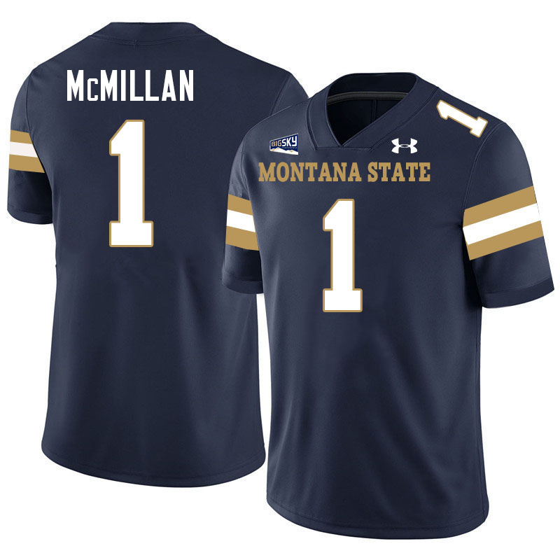 #1 Jhase McMillan Montana State Bobcats Jerseys Football Uniforms Stitched-Navy #1 Jhase McMillan Montana State Bobcats Jerseys Football Uniforms Stitched-Navy